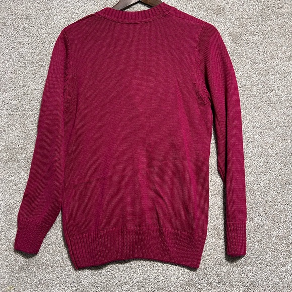 Collection L Woman’s Burgundy Button Front Sweater Cardigan Size 6 - Picture 6 of 7
